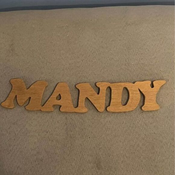 Light Wooden Handmade Name Carving “Mandy” 10” - Picture 1 of 3